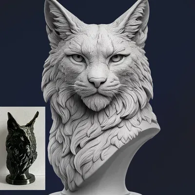 Tượng Bán Thân Linh Miêu (Lynx Bust)