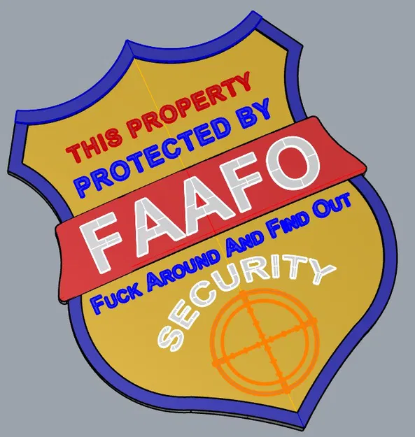 Biển an ninh hình khiên FAAFO (FAAFO Shield Security Sign) - Image 2