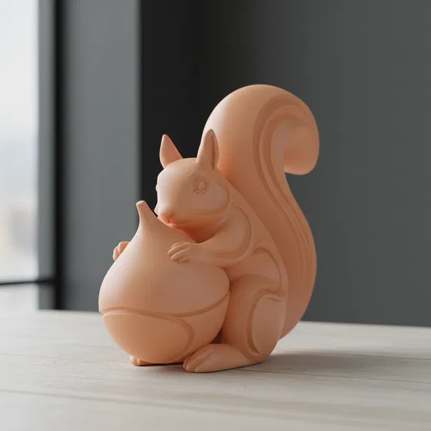 Tượng Sóc Ôm Hạt (Squirrel with Nut Figurine) - Image 1