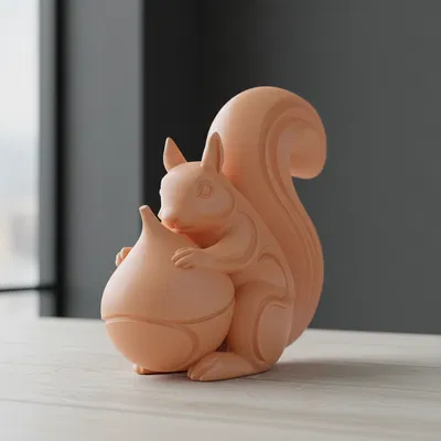 Tượng Sóc Ôm Hạt (Squirrel with Nut Figurine)