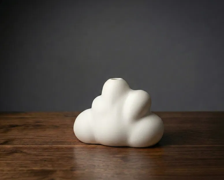 Cloud Vase – Chậu/Bình in 3D tối giản hiện đại hình mây, in nhanh không cần support - Image 2