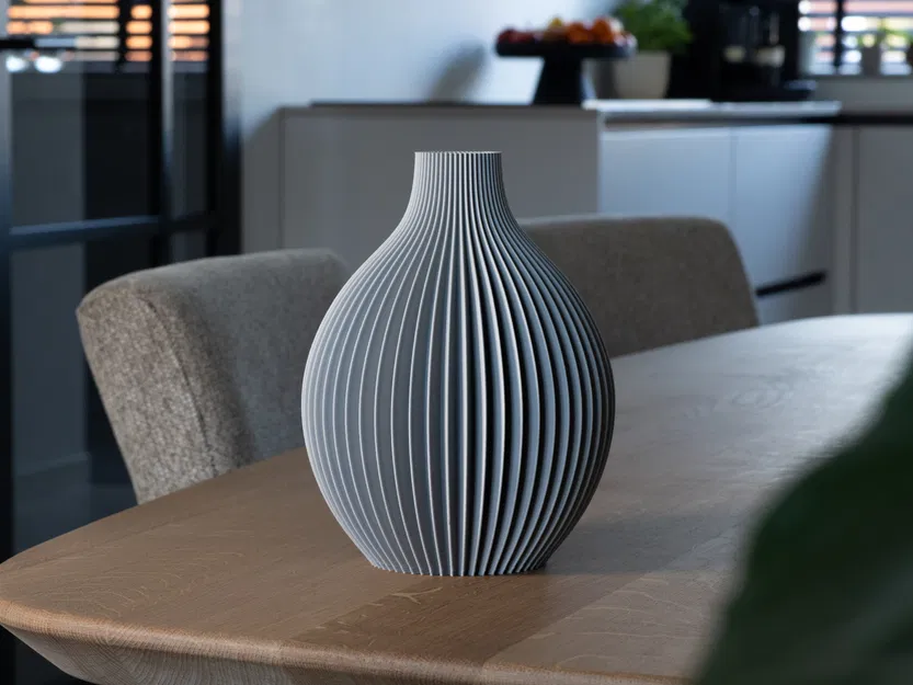 Bình LOUISE – Bình hoa dáng cầu gân sọc (Ribbed Spherical Vase) - Image 1