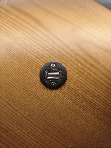 Giá bắt cổng USB gắn bàn (bắt vít, lỗ luồn dây vát mép) - Image 2