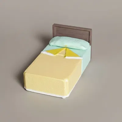 Giường có đầu giường cho diorama