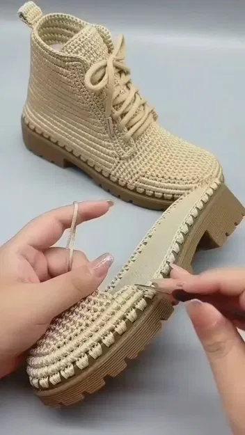 Đế giày móc len (Crochet sole) - Image 1