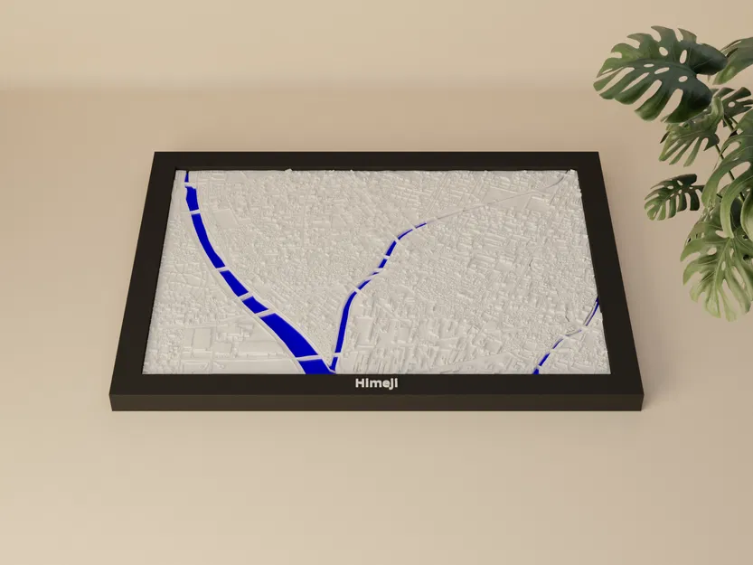 Himeji, Nhật Bản – Mô hình 3D thu nhỏ địa hình - Image 4