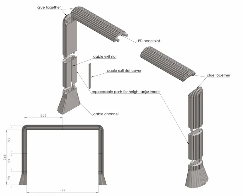 Giá đỡ / chân đèn grow light - Image 1