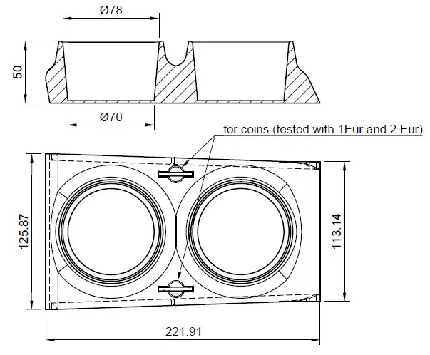 Giá để ly cho Mercedes-Benz W124 (có khe để xu) - Image 5