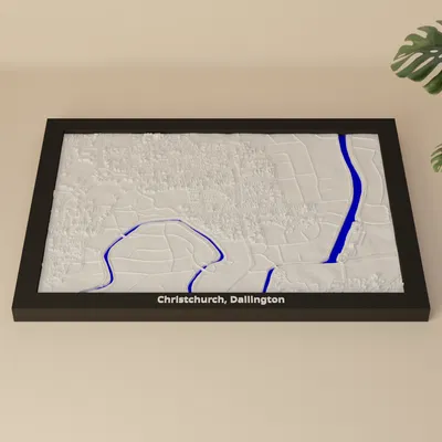 Christchurch, Dallington (New Zealand) - Miniature địa hình in 3D