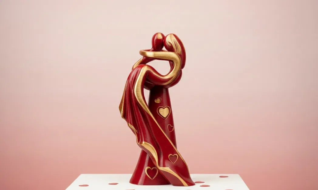 Cặp Đôi Khiêu Vũ Cách Điệu Kèm Trái Tim - Decor Valentine - Image 1