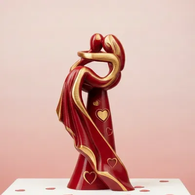 Cặp Đôi Khiêu Vũ Cách Điệu Kèm Trái Tim - Decor Valentine