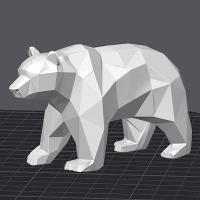 Medvěd – Tượng gấu Low Poly
