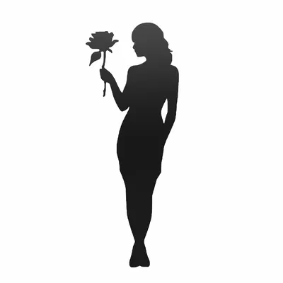 Woman_with_rose – Bóng dáng người phụ nữ cầm hoa hồng (Wall-art)