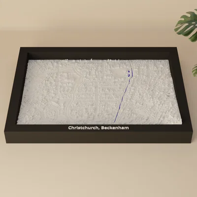 Christchurch, Beckenham, New Zealand - 3D Miniature (mô hình địa hình in 3D)