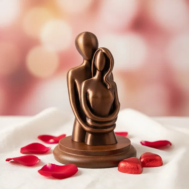 The Protective Embrace - Tượng Tình Yêu Tối Giản - Image 1