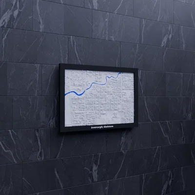 Invercargill, Gladstone (New Zealand) – Mô hình thu nhỏ 3D địa hình