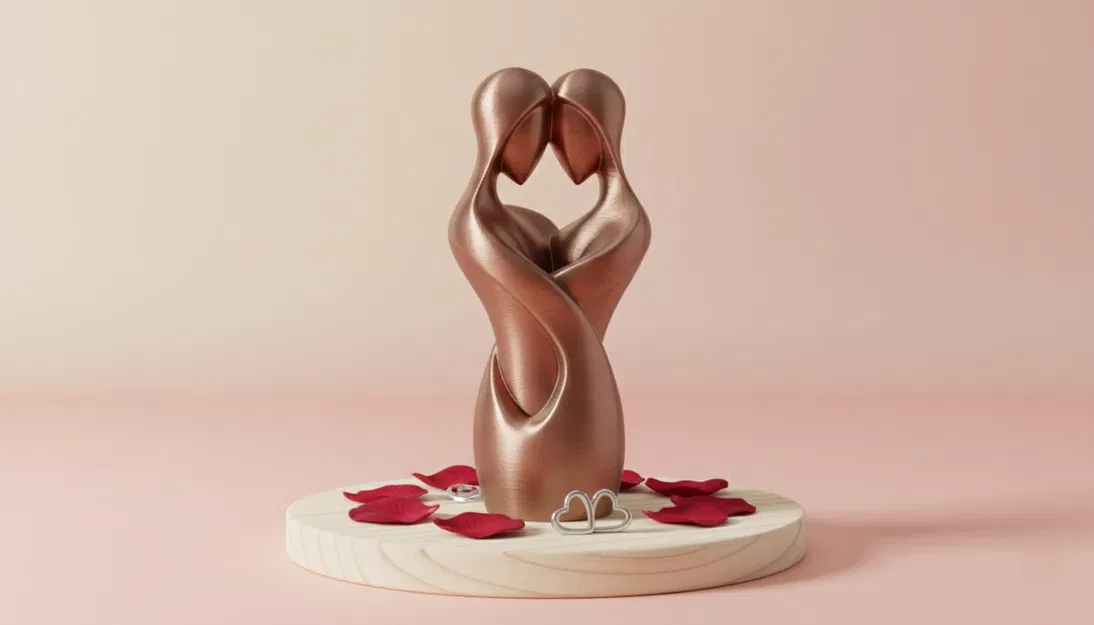 Hai Tâm Hồn, Một Suy Nghĩa – Tượng Cặp Đôi Trừu Tượng - Image 1