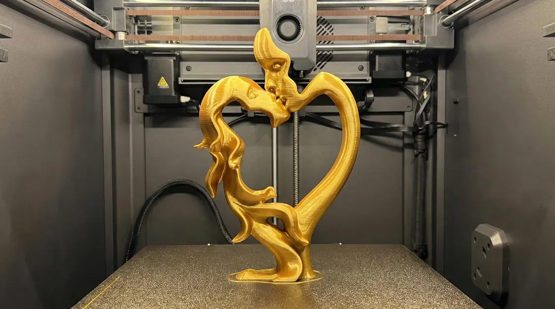 Hai Gương Mặt Hôn Nhau Tạo Hình Trái Tim Trừu Tượng - STL Valentine - Image 2