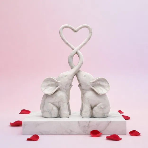 Infinite Bond - Cặp Voi Tình Nhân với Vòi Xoắn Đan Nhau - Image 1