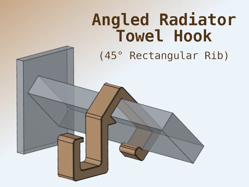 Móc Treo Khăn Kẹp Radiator Góc 45° (Gân Chữ Nhật) - Image 1