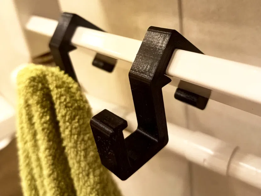 Móc Treo Khăn Kẹp Radiator Góc 45° (Gân Chữ Nhật) - Image 2