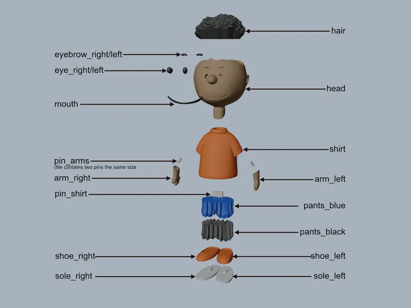 Franklin (Peanuts) – Mô hình 3D in STL - Image 2