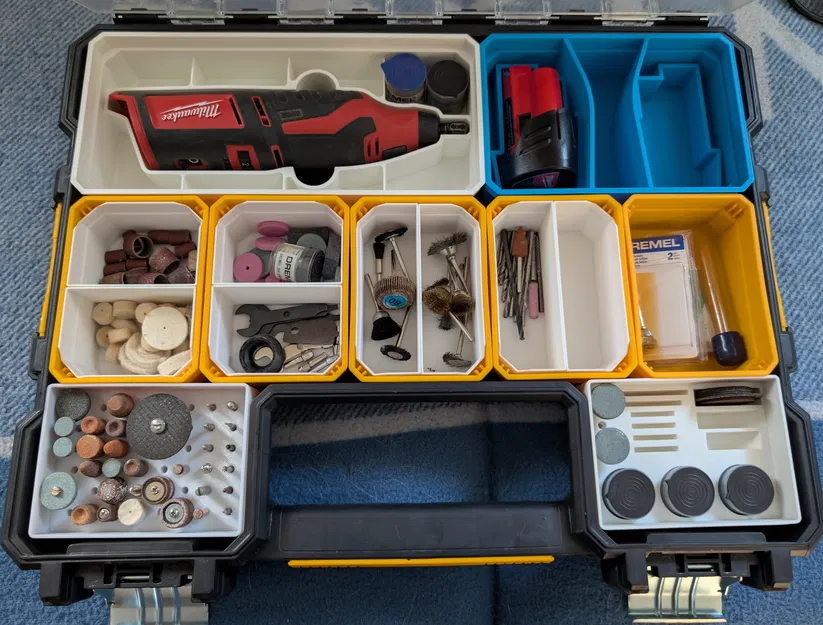 Insert Dewalt Pro Shallow Organizer cho rotary tool & pin Milwaukee M12 - Image 1