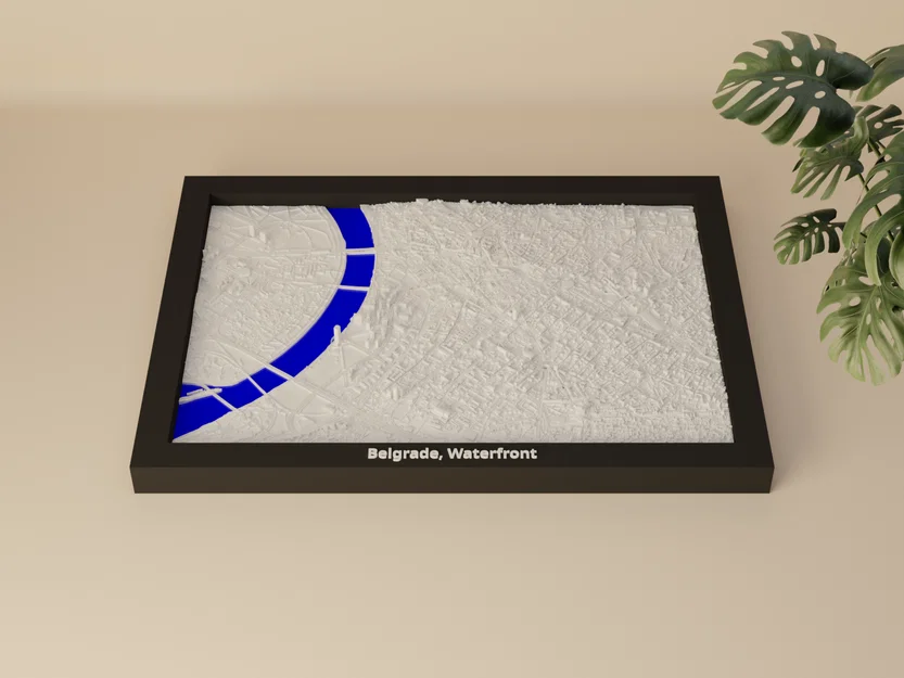 Belgrade, Waterfront, Serbia - 3D Miniature (Mô hình địa hình 3D thu nhỏ) - Image 1