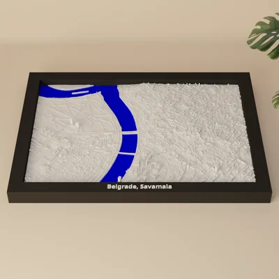 Belgrade, Savamala, Serbia - 3D Miniature (mô hình địa hình mini in 3D)