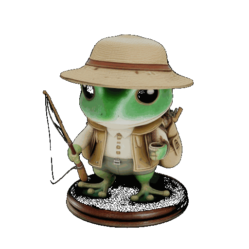 Ếch đi câu cá (Frog Fishing) - Image 1