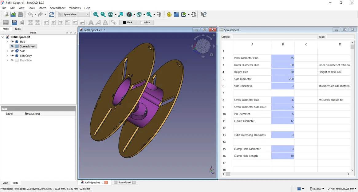 Cuộn Refill Filament Spool Tham Số (Parametric) - Image 1