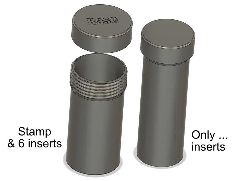 Ống lưu trữ Swappable Stamp dạng thay đổi (Fusion360) - Image 1