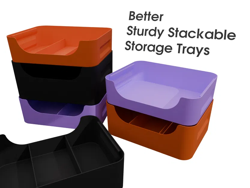 Khay Lưu Trữ Xếp Chồng Bản Cứng Cáp (Better Sturdy Stackable Storage Trays) - Image 1