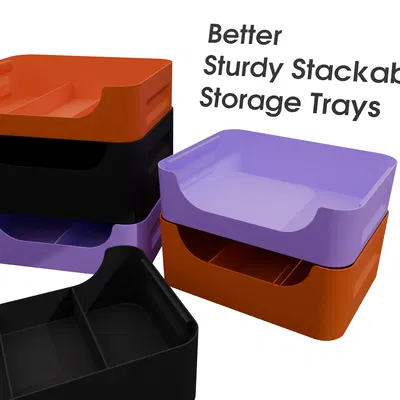 Khay Lưu Trữ Xếp Chồng Bản Cứng Cáp (Better Sturdy Stackable Storage Trays)