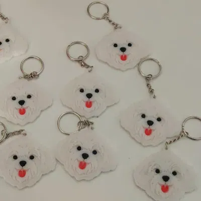 Móc khóa Bichón Maltés – Nhiều phần, nhiều màu (Không cần AMS)