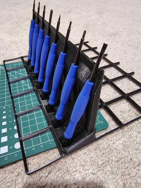Giá để tua vít chính xác Gridfinity 5x1 (Precision Screwdriver Stand) - Image 3