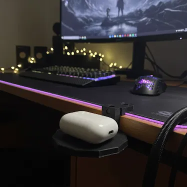 V2 - CyberEdge Desk Holder (Giá đỡ để bàn modular Snap-On, in không cần supports)