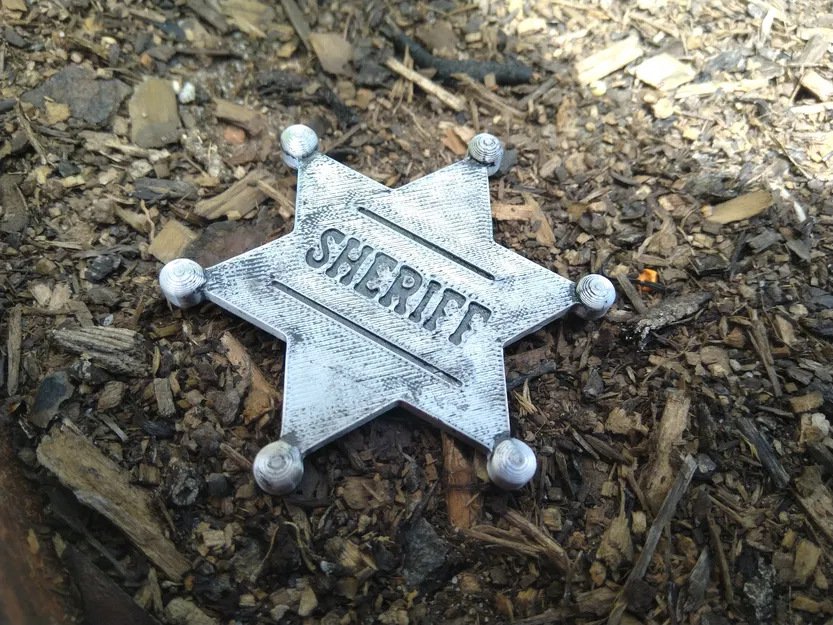 Huy hiệu Sheriff Old West 6 cánh - Image 1