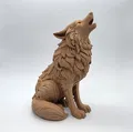 Sói Gỗ Chạm Khắc Tru Hú (Wood Carved Howling Wolf) - Thumbnail 1