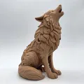 Sói Gỗ Chạm Khắc Tru Hú (Wood Carved Howling Wolf) - Thumbnail 2