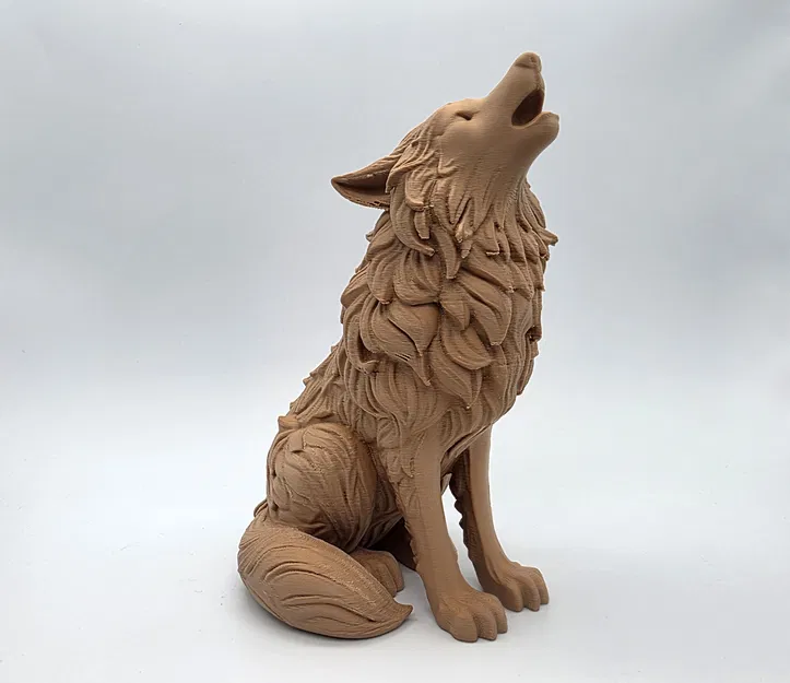 Sói Gỗ Chạm Khắc Tru Hú (Wood Carved Howling Wolf) - Image 5