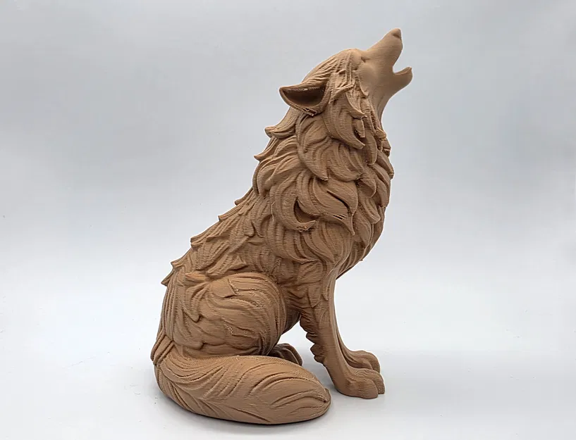 Sói Gỗ Chạm Khắc Tru Hú (Wood Carved Howling Wolf) - Image 6