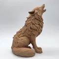 Sói Gỗ Chạm Khắc Tru Hú (Wood Carved Howling Wolf) - Thumbnail 6