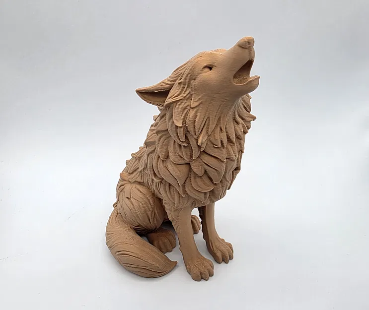 Sói Gỗ Chạm Khắc Tru Hú (Wood Carved Howling Wolf) - Image 7