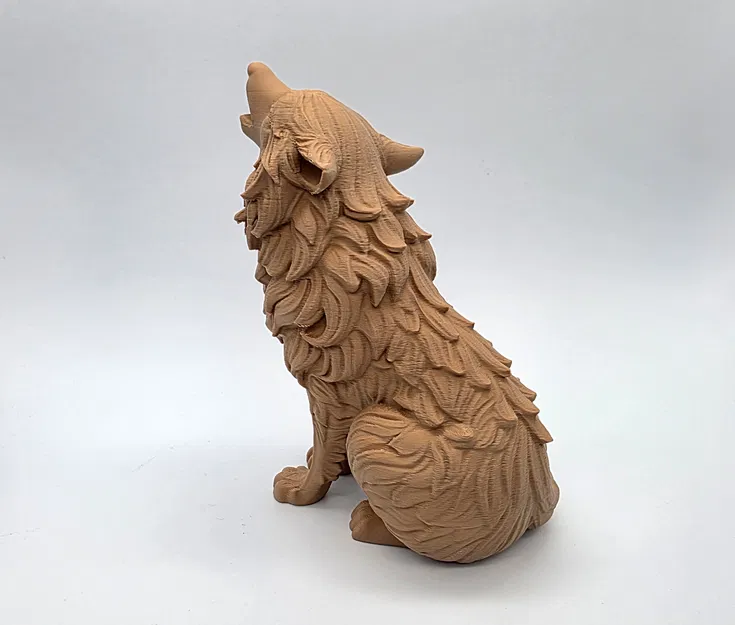 Sói Gỗ Chạm Khắc Tru Hú (Wood Carved Howling Wolf) - Image 8