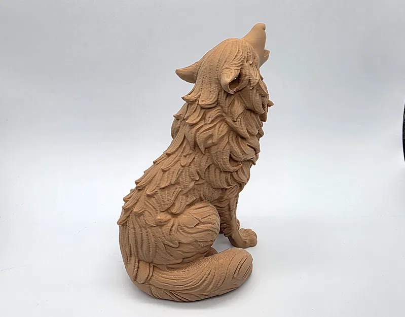 Sói Gỗ Chạm Khắc Tru Hú (Wood Carved Howling Wolf) - Image 9