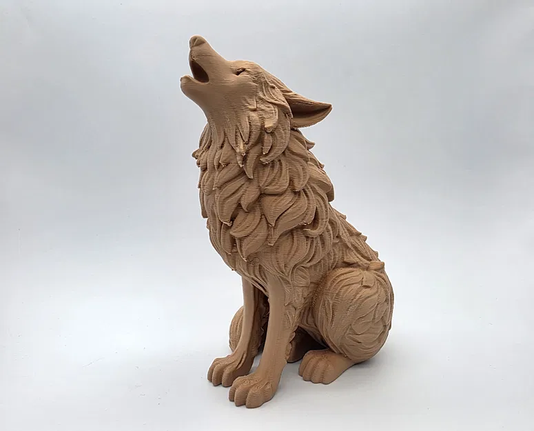 Sói Gỗ Chạm Khắc Tru Hú (Wood Carved Howling Wolf) - Image 10