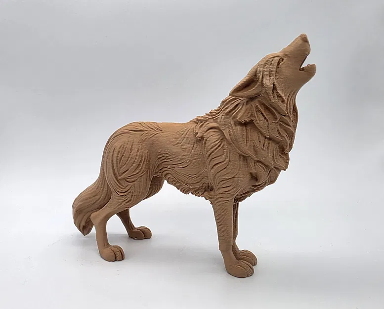 Tượng Sói Đứng Tru Hú (Standing Howling Wolf Statue) - Image 1