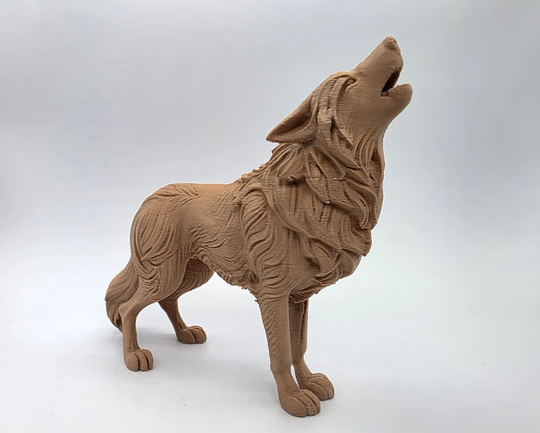 Tượng Sói Đứng Tru Hú (Standing Howling Wolf Statue) - Image 2