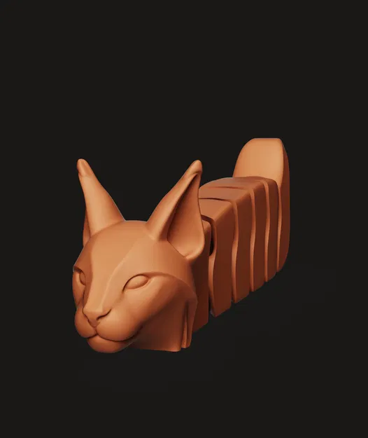 Móc Khóa Mèo Khớp Nối | Kitty Fidget Dẻo | Print-in-Place Cat Charm - Image 2